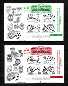 España Impresión Negra 1986 Bloque 25/26 MNH/MNH con Sobreimpresión Rojo/Verde  - Imagen 1 de 3