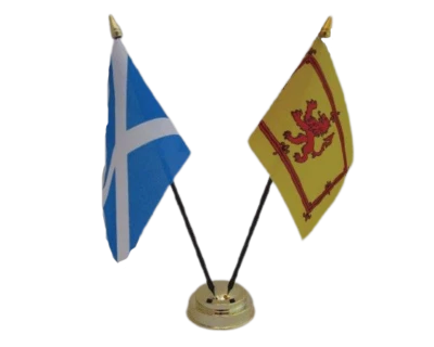 Scotland Saltire & Rampant Lion Double Friendship Table Flag FAST UK Delivery! - Image 1 of 4
