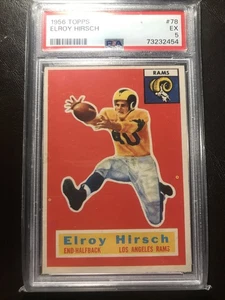 Tarjeta de fútbol americano vintage de Elroy Hirsch 1956 Topps #78 RAMS GRADUADA PSA 5 EX  - Imagen 1 de 2