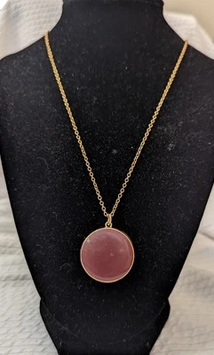 Collar Mechón Colgante Largo Granate J Crew, Cadena Tono Dorado Foto 1 de 4