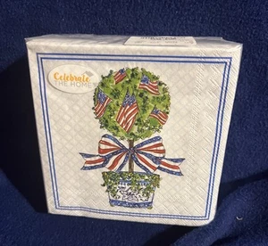 Celebrate Home Patriotische Papier Getränk Servietten Topiary Neu 40 im Paket - Bild 1 von 1