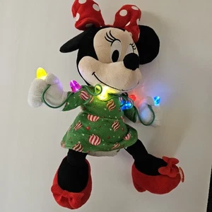 Disney Minnie Mouse Holiday Plush Plays We Wish You A Merry Christmas W/ Lights - Picture 1 of 9