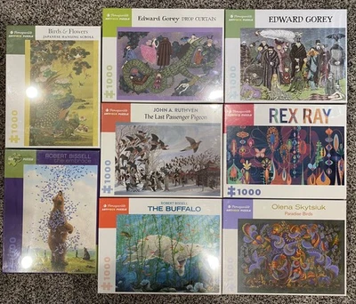 NEW! 8 POMEGRANATE Puzzle Lot, Edward Gorey, Robert Bissell, Rex Ray, Pigeon - Image 1 of 4