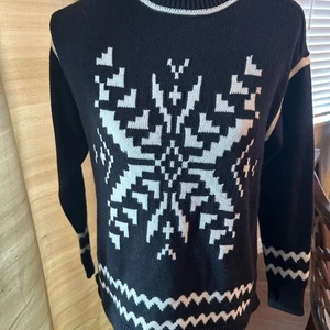 Talbots Rollkragenpullover schwarz-weiß Schneeflocke am - Bild 1 von 5