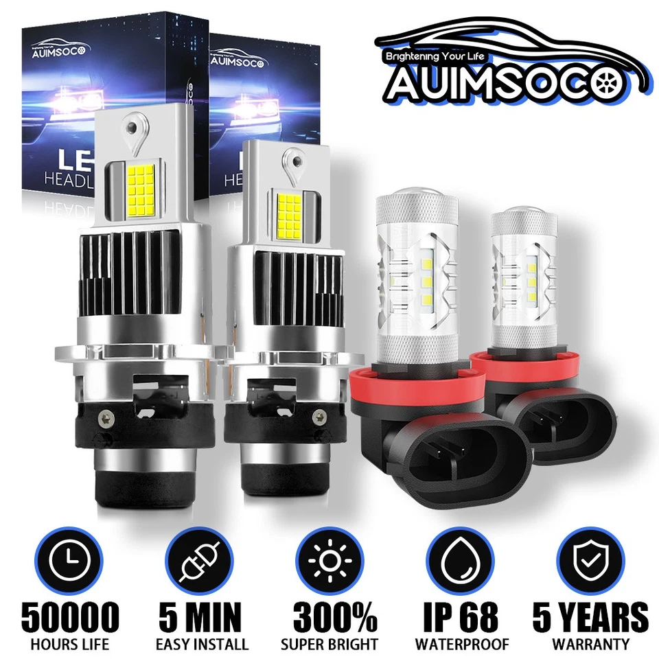 4x Combo LED Headlight Hi/Lo Fog Bulb HID Conversion Kit For Acura RDX 2007-2016 - Изображение 1 из 4