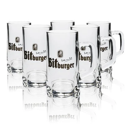 6x Bitburger Bier Glas 0,3l Krug Seidel Rastal Pils Export Helles Gläser Krüge