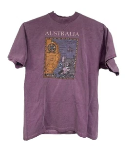 Galt Sand Australia Tasman Sea World Preserve Town Coast Map Shirt Large - Picture 1 of 10