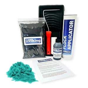 Kit Flocado - Azul Turquesa Claro con Juego de Rodillo y Bandeja - Imagen 1 de 3