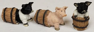 Young's Collectables, Miniture Figurines, PIG's IN BARRELS, New (Set of 3) - Picture 1 of 3