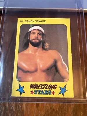 Tarjeta Randy Savage 1986 Monty Gum Super Wrestling Stars #94 Salón de la fama ex casi nueva Foto 1 de 4