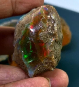 Ópalo etíope ópalo de fuego crudo áspero 147+ quilates piedra preciosa natural certificada EGL - Imagen 1 de 4