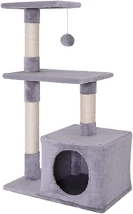 Lionto Árbol ecalada Rascador Para Gatos Altura 85 Cm, Gris Claro. Envío Express - Imagen 1 de 7