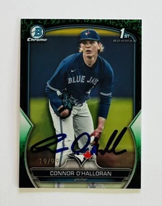 Scheda CONNOR O'HALLORAN Blue Jays autografata 2023 Bowman cromo verde erba /99 - Foto 1 di 2