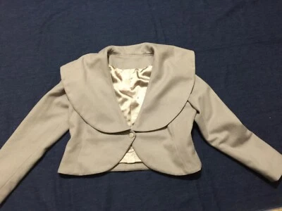 Blazer chaqueta bolero vintage gris lana un botón talla S/M? Foto 1 de 4