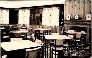 1950 Postcard RPPC THE GAY ROOM DON KEYS BBQ COALGROVE, OHIO RTE 52 Ji6 - Picture 1 of 2