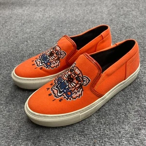 Kenzo Shoes Womens 6.5 Tiger Sneakers Orange Embroidered Logo Slip On K-Skat - Picture 1 of 11