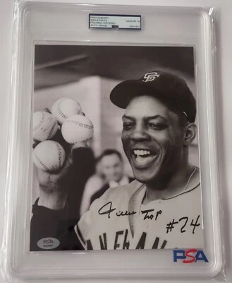 Willie Mays "w/ #24 inscription" Signed 8x10 Autographed Photo Auto PSA 10 RARE! - Image 1 of 4