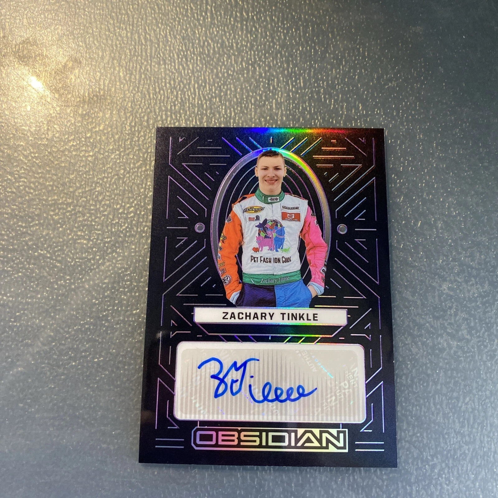 2023 Chronicles Racing Nascar PURPLE Obsidian AUTOGRAPH Card ZACHARY TINKLE 7/49