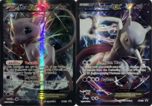 MEW EX XY126 + MEWTWO EX XY125 Full Art Super Premium Collection EX Mint Promos - Picture 1 of 5