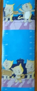 Growth Chart Child's Wall Cat on Rooftop 327-28838  Colorful Cute Kitten Cats  - Picture 1 of 1
