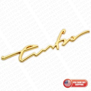 Universal Car Turbo Signature Style Logo Emblem Badge 3D Sticker Nameplate Gold - Picture 1 of 6