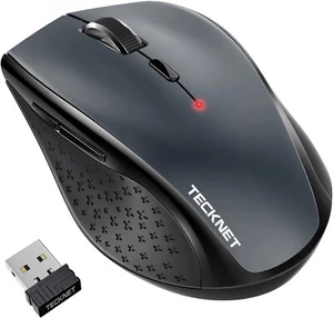 TECKNET 2.4G Wireless Optical Mouse, 3200 DPI, Ergonomic Grips, 6 buttons - Picture 1 of 7