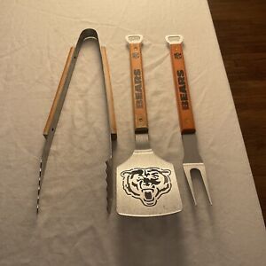 Chicago Bears Team Logo NFL Sportula Stainless Steel Grilling Spatula Set Of 3