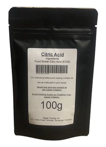 Citric Acid 100g Pouch Food Grade For Elderflower Cordial Descaling Homebrew - Picture 1 of 1