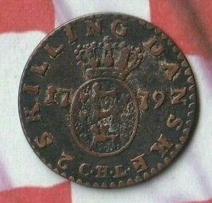 1779 Denmark Silver 2 Skilling~ Pretty outstanding/ exceptional example~ - Picture 1 of 3