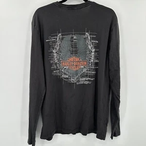 Harley-Davidson Sublimated Embroidered Long Sleeve Men's Tee Size Large - Picture 1 of 7