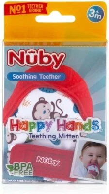Nuby Soothing Teething Mitten with Hygienic Travel Bag - Image 1 of 4