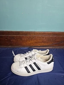 Adidas Superstar White Leather Black Stripe Men’s Shoes Sneakers C77154 Size 7 - Picture 1 of 13