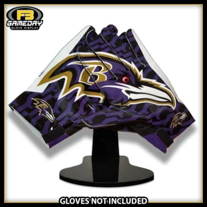 Football Receiver Gloves Display w/ Stand for Baltimore Ravens Gloves! NFL - Picture 1 of 3