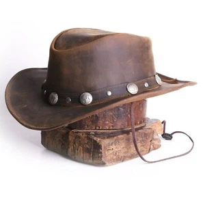 Bullring Leather Hat Western Cowboy for Men & Women - Picture 1 of 31