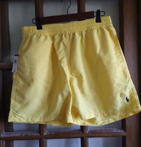 NWT Polo Ralph Lauren Men's Swim Trunks/Shorts - LARGE - Yellow /Navy PONY logo - Picture 1 of 10
