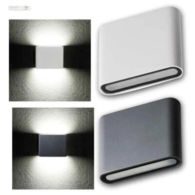 SMD LED Wand-Außenleuchte GARTO, IP54 Alu, Slim Außen-Wand-Lampe, Wandlicht 230V - Bild 1 von 4