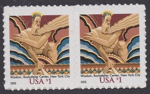 US 3766 Wisdom $1 horz pair MNH 2003 - Picture 1 of 1