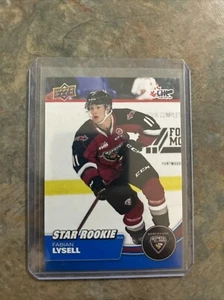 UD CHL Hockey 2021-22 Fabian Lysell Epack Award Blue Foil Rookie Card Bruins - Picture 1 of 2