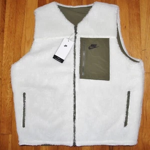 Nike Club+ Gilet Pile Invernale Reversibile Uomo M Sail Olive DQ4878-133 Nuovo - Foto 1 di 11