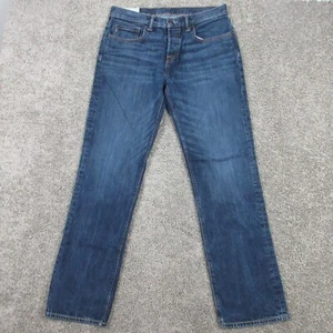 Abercrombie & Fitch Jeans Mens 32x32 Blue Classic Straight Button Fly Denim Pant - Picture 1 of 12