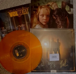 Volbeat - God Of Angels Trust, Limited Edition Orange Vinyl Signed Art Card - Picture 1 of 2