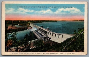 Postcard Lake of the Ozarks MO c1920s Bagnell Dam Between Kansas City & St Louis - Picture 1 of 2