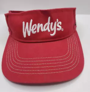 Wendy's Employee Visor Hat Cap Adjustable Red Dave Thomas Foundation (B2) - Picture 1 of 6