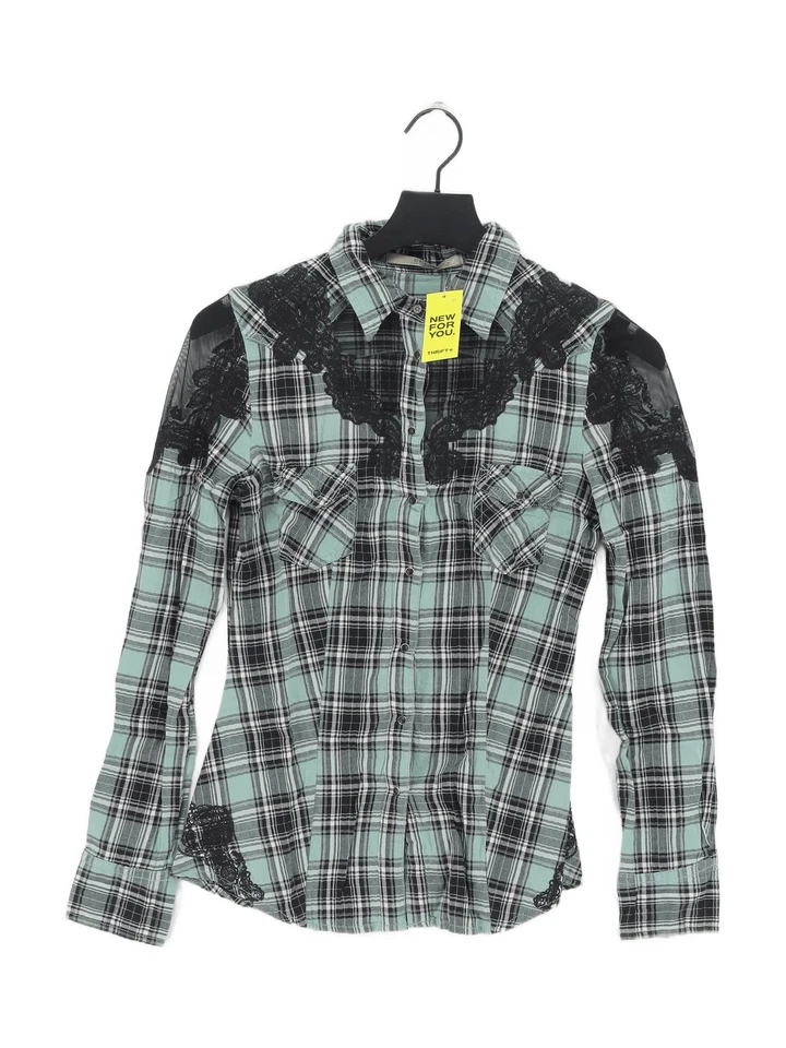 Guess Women's Shirt XS Green Cotton with Polyester Basic - Image 1 of 4