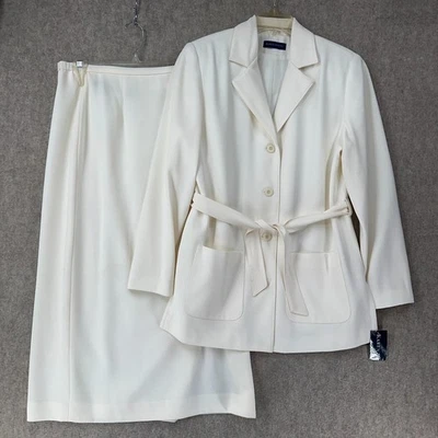 Новый с Ярлыками Karen Scott слоновой кости 100% полиэстер 2 изделия платье и куртка костюм размер 10 - Изображение 1 из 4