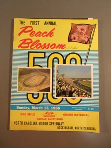 1966 Peach Blossom 500 Rockingham NC NASCAR Rennprogramm - Bild 1 von 4