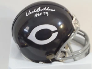 Dick Butkus signed Bears 2 bar mini helmet, BSA, HOF 79 - Picture 1 of 1