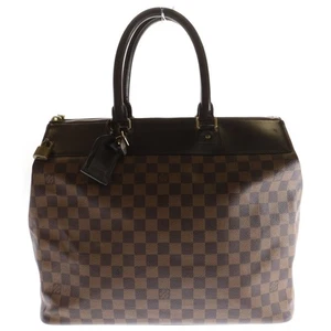 Louis Vuitton Damier Greenwich PM Tote Bag Handbag Brown Gold Hardware Used ed78 - Picture 1 of 6
