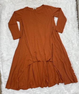 Vestido Saga Hecho en Italia Fluido Lagenlook Se Ajusta a Mujer XL-3XL Naranja Casa de Campo Foto 1 de 4