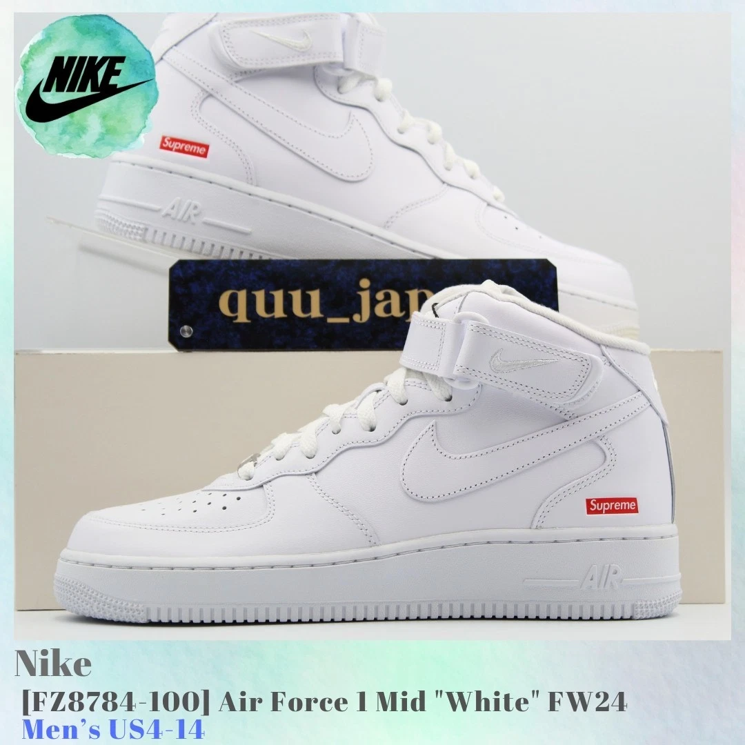 Nike Supreme x Air Force 1 Mid Box Logo - Triple White | eBay